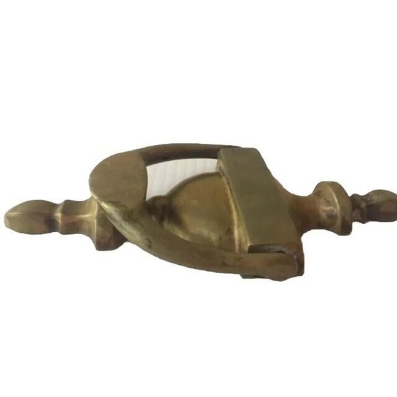 Vintage Brass Door Knocker Solid Engravable Colonial Classic Design 7.5" x 3.5" - Picture 9 of 12